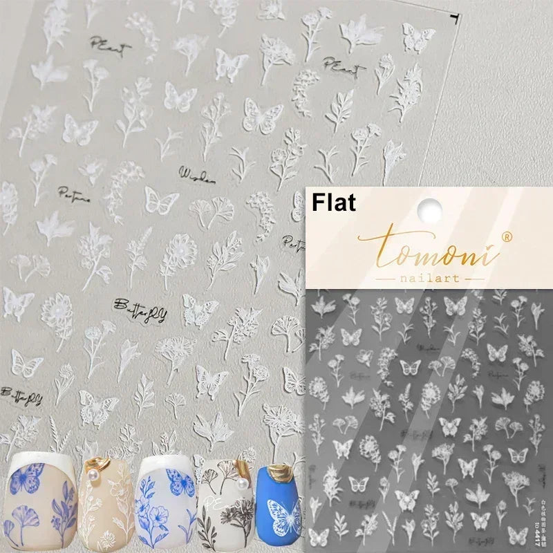 Shiny jelly butterfly 5D nail art sticker with rhinestones and crystals, perfect for DIY manicure decoration by Blushimmer.