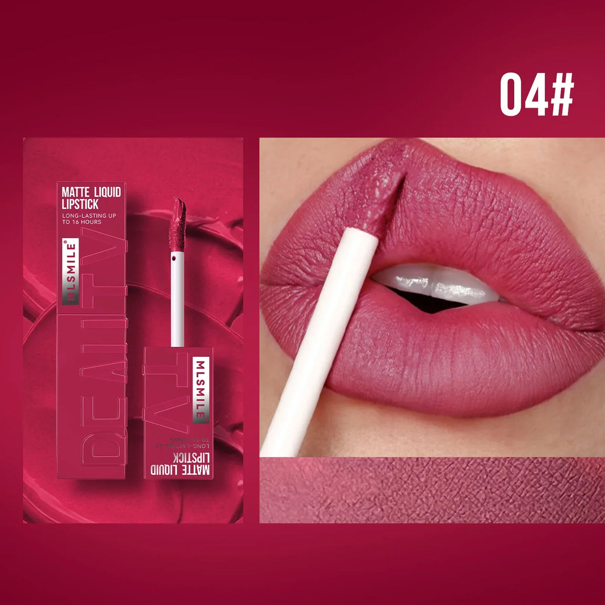 MLSMILE 6 Color Non-stick cup Velvet Satin Gloss Lip glaze Mist Liquid matte lipstick Waterproof long-lasting color liquid