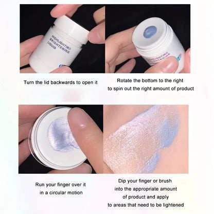 Blushimmer liquid highlighter with natural shimmer, contour, and bronzer for face and body, featuring moisturizing, brightening glow.