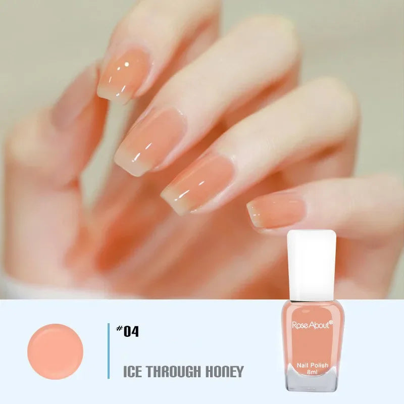 Blushimmer no-bake water-based nail polish with 40 glitter colors, long-lasting, quick-drying nude nail polish with sequins.