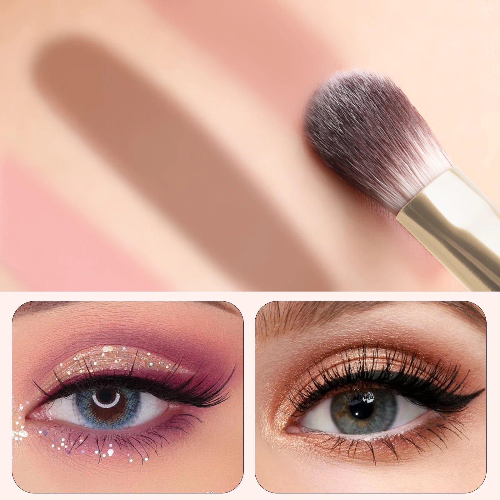 12PCS Eyeshadow Makeup Brushes Set, Soft Synthetic Hair Blending Shader Angled Liner Brushes for Eye Makeup