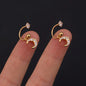1 Pair Stainless Steel Mini CZ Drop Earring Women Moon Flower Tragus Cartilage Helix Hoop Conch Rook Daith Lobe Piercing Jewelry