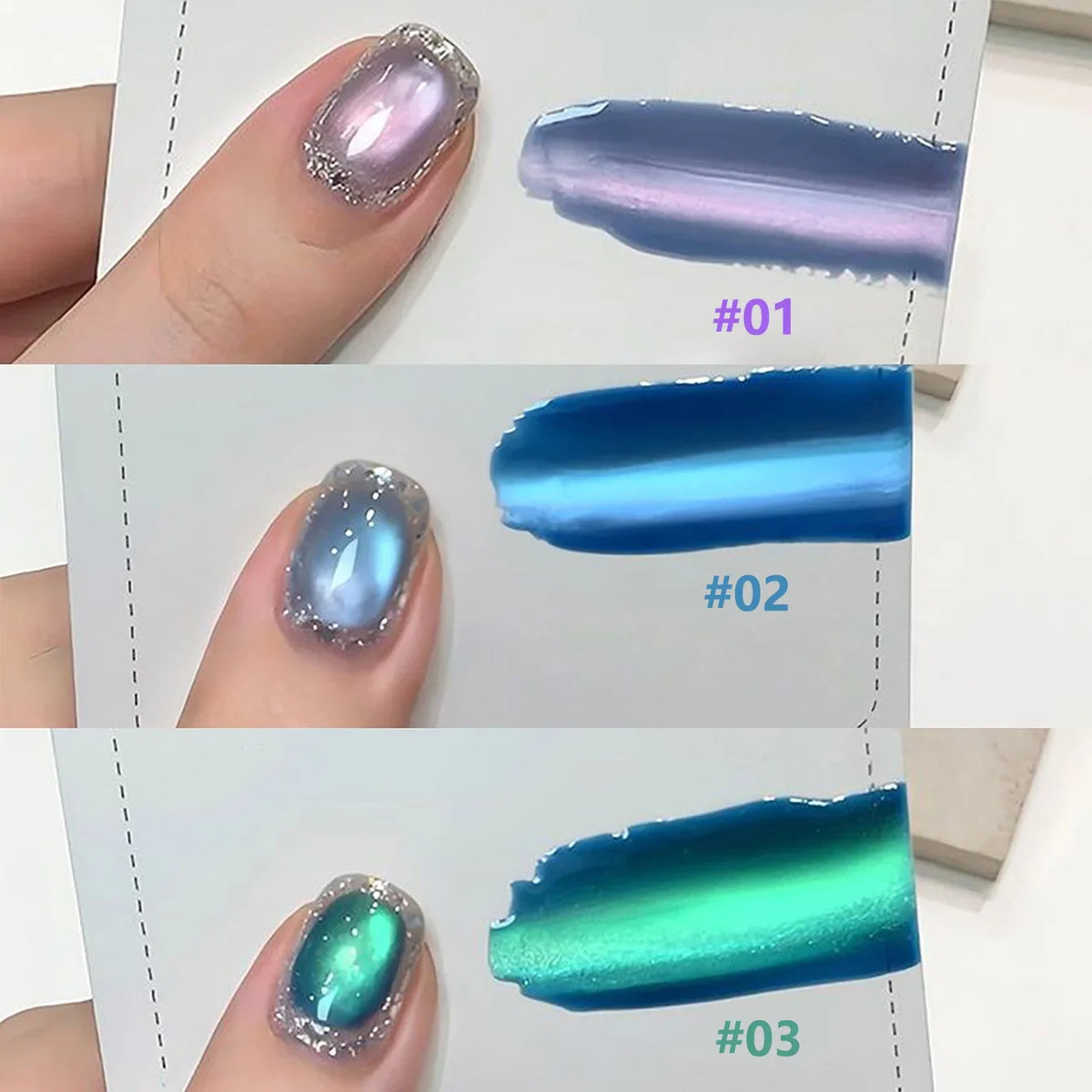 MIANEL 12ml Emperor Green cat eye gel nail polish from Blushimmer, showing a vibrant green shade with a glossy finish.