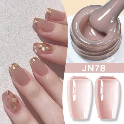 Blushimmer Born Pretty Jelly Nude Gel Nail Polish 10ml in light pink peach, translucent color for UV gel nail art at home