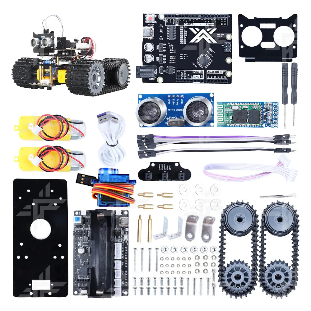Smart Tank Car Robot with Line Tracking Bluetooth and  Tracked Chassis V2.0 Kits for Programmable Projects