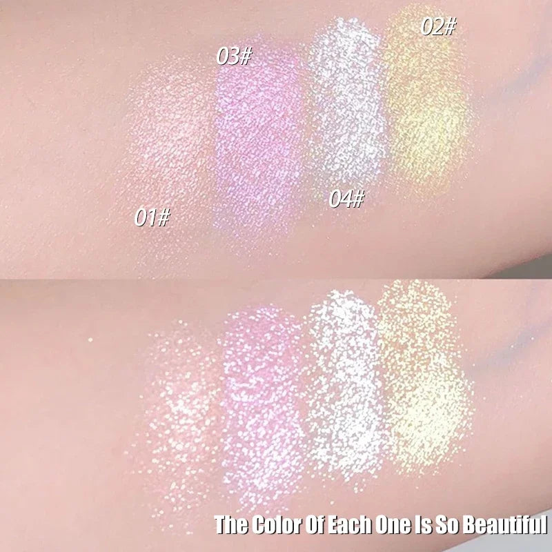 Blushimmer Love Angel high gloss powder highlighter palette with peach fairy shades, glitter bronzer, and contour for radiant glow.
