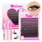 Blushimmer WOSHEER eyelash clusters kit with faux mink lashes, lash bond, seal, and remover for DIY eyelash extensions.