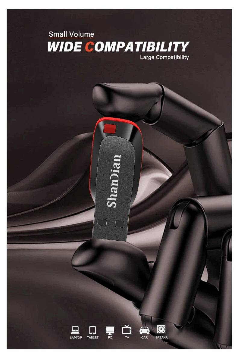 Plastic Pendrive Flash Drive 2.0 Red U Disk 128mb 4GB 16GB 32GB USB Pen Drives Key Ring Car/TV/Computer