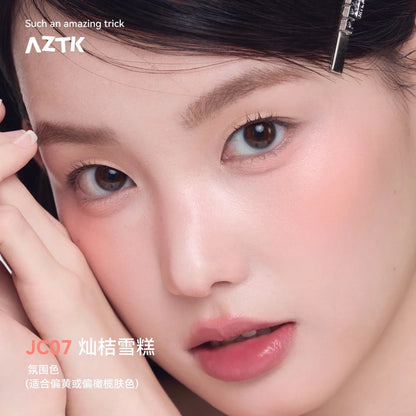 Blushimmer AZTK Blush Designer Color face makeup with water gloss finish, creamy long-lasting liquid and muddy cheek rouge.