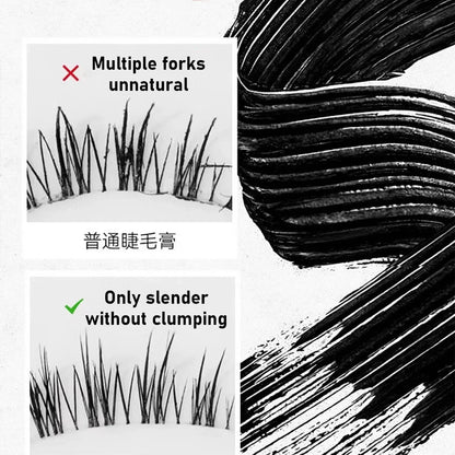 Waterproof Metallic Tube Mascara Black Silk Fiber Long Curling Non-Clumping Eyelash Extensions Spiral Makeup for Eyes
