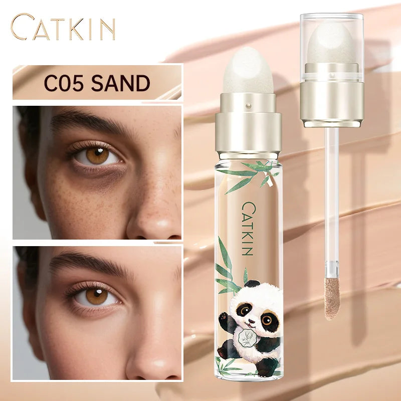 Blushimmer CATKIN Panda double-headed concealer with liquid and cream formulas for dark circles, spots, and oil control on skin