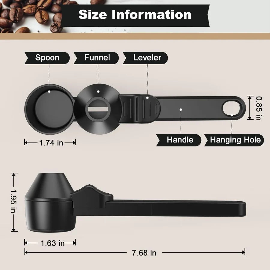 Coffee Scoop Funnel for Reusable K Cup Refillable Coffee Pods with 2 Tablespoon Capacity Measuring Spoon with Integrated Funnel