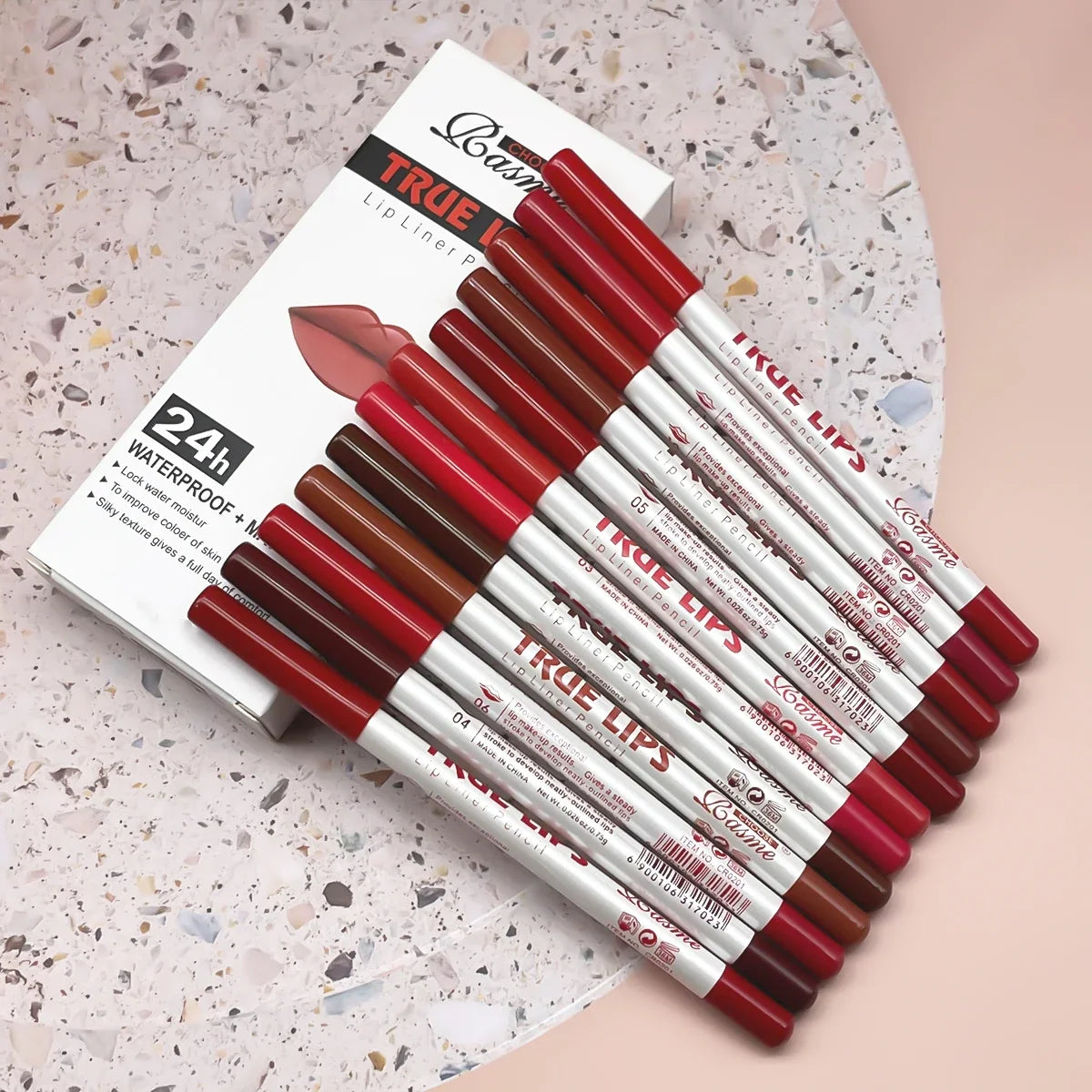 Set of 12 long-lasting lipsticks with professional lip liner and matte lip gloss by Blushimmer, perfect for women’s Valentine’s Day gifts.