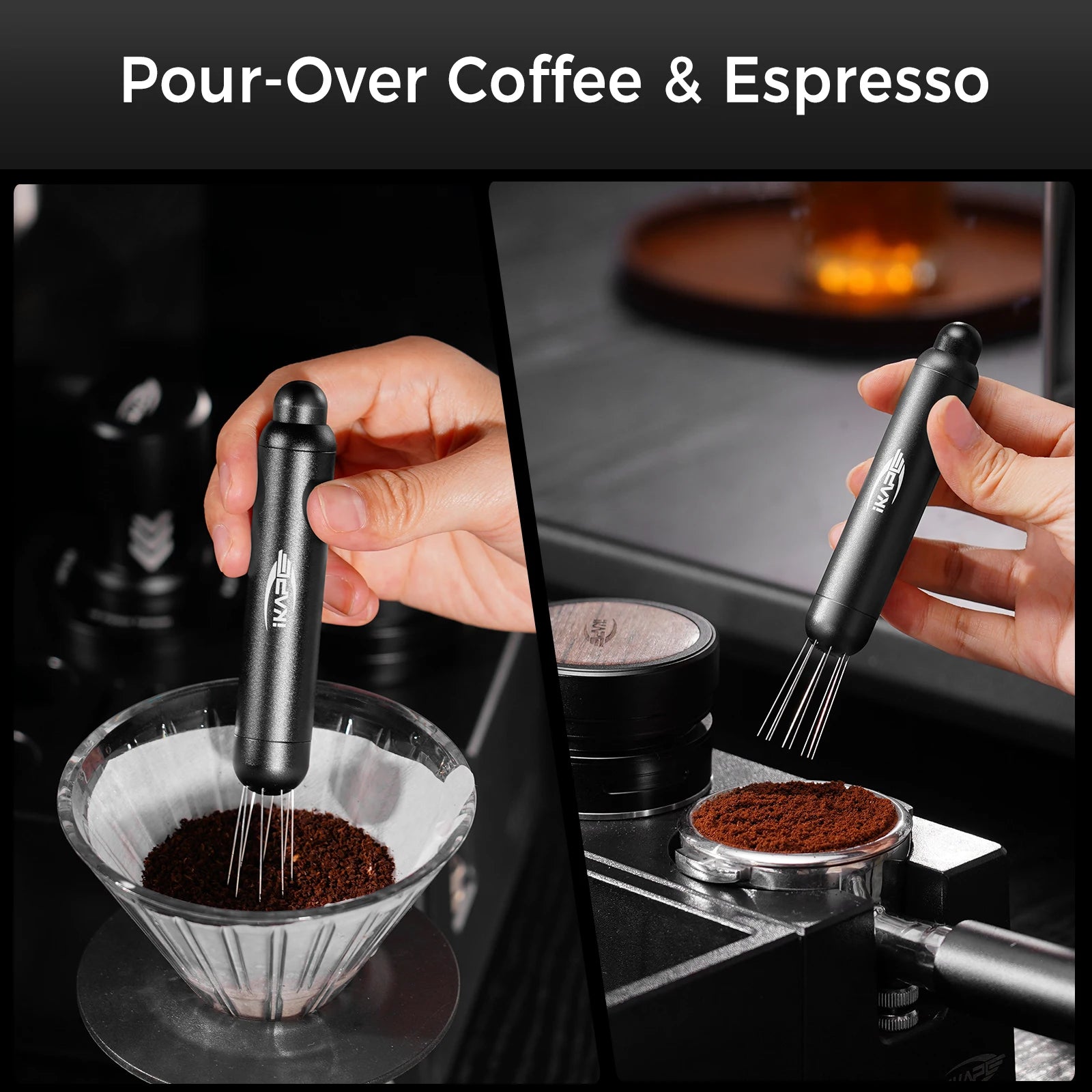 IKAPE Retractable Telescopic Barista WDT tools Magnetic Coffee Distributor Needle Espresso Powder Distributor For Breaking Clump
