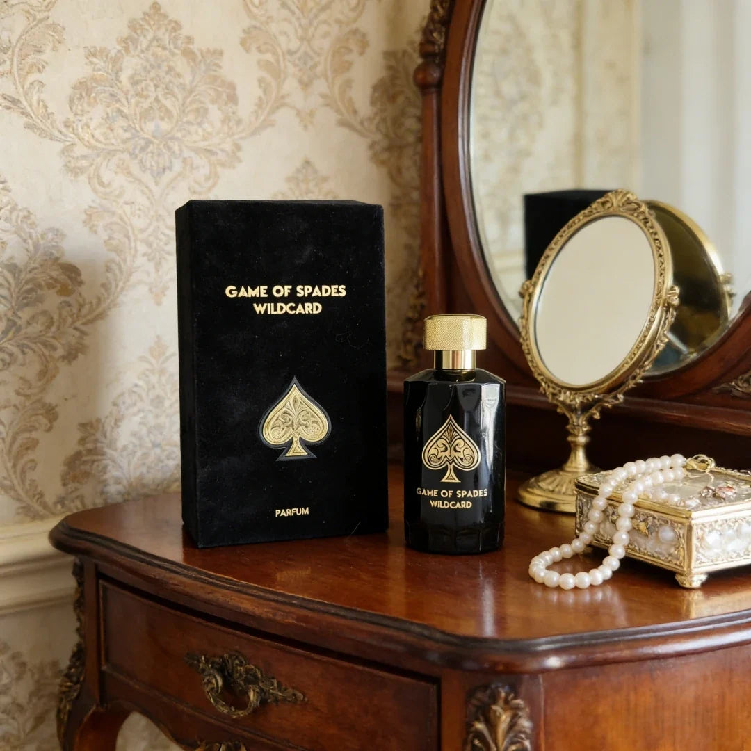 Jo Milano Paris Game of Spades Wildcard unisex Eau de Parfum spray in 100ml bottle, featuring floral notes and lasting pheromones.