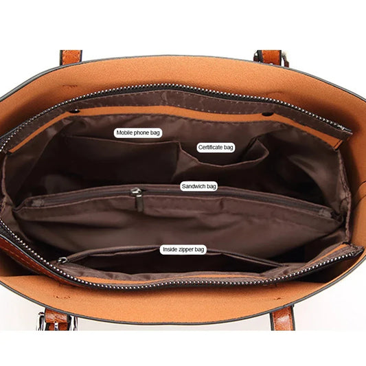 LPO vintage leather shoulder handbag with adjustable strap and classic design, perfect for stylish everyday use.