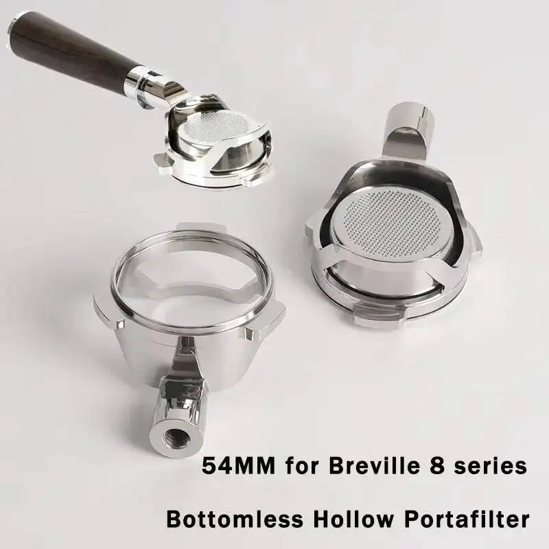 54MM For Breville 878/870/880 Bottomless Hollow Portafilter Espresso Machine Stainless Steel Modified Handle Coffee Filter Tool