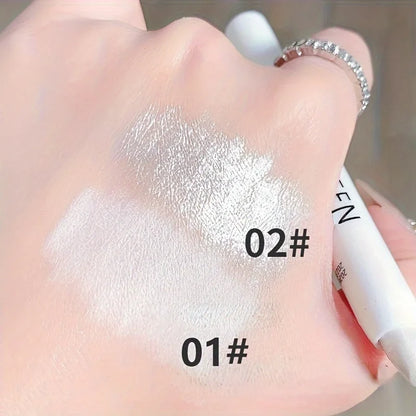 Blushimmer shimmering highlight stick and white eyeshadow pencil for bright, dazzling eye makeup and highlighter effects.