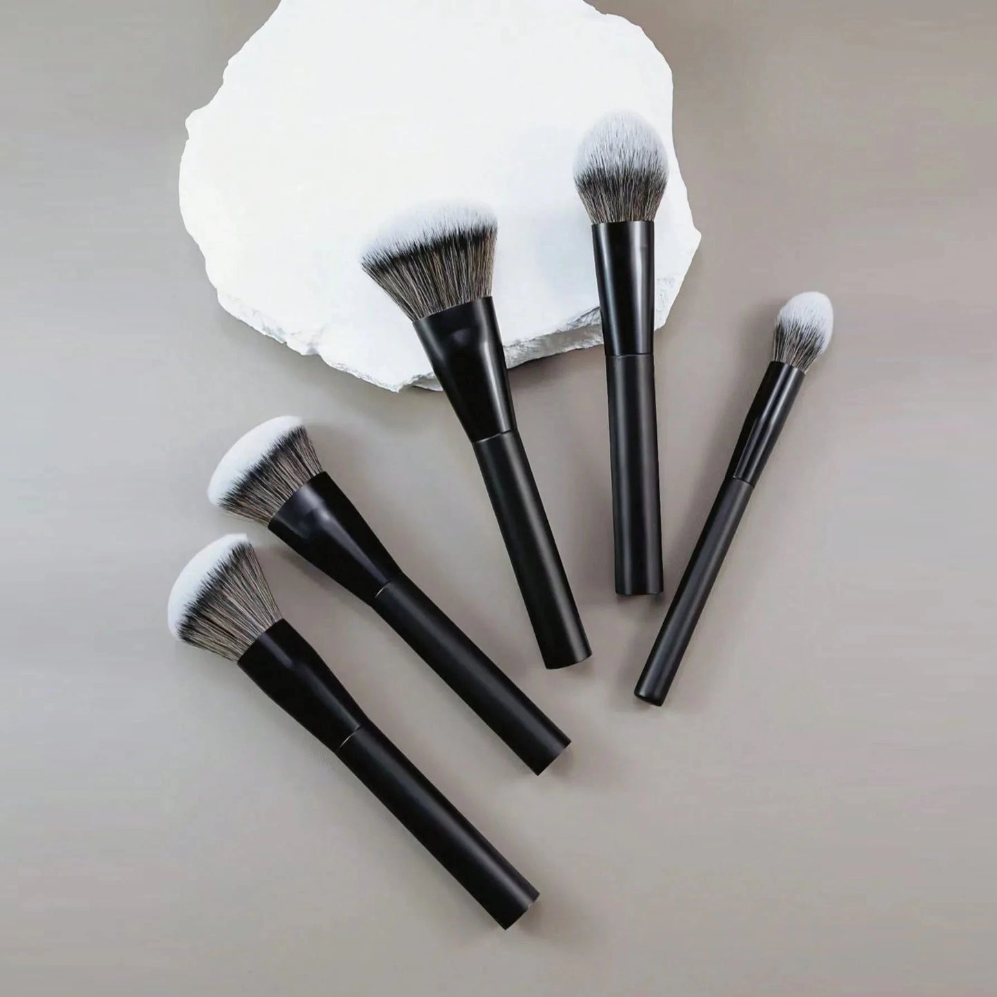 5-piece makeup brush set with foundation, powder, blush, concealer, contour, and blending brushes from BackupMyFilesNow.com