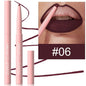 Blushimmer tapered lip liner pencil in natural nude brown with long-lasting, waterproof matte creamy finish for plumping lip makeup.