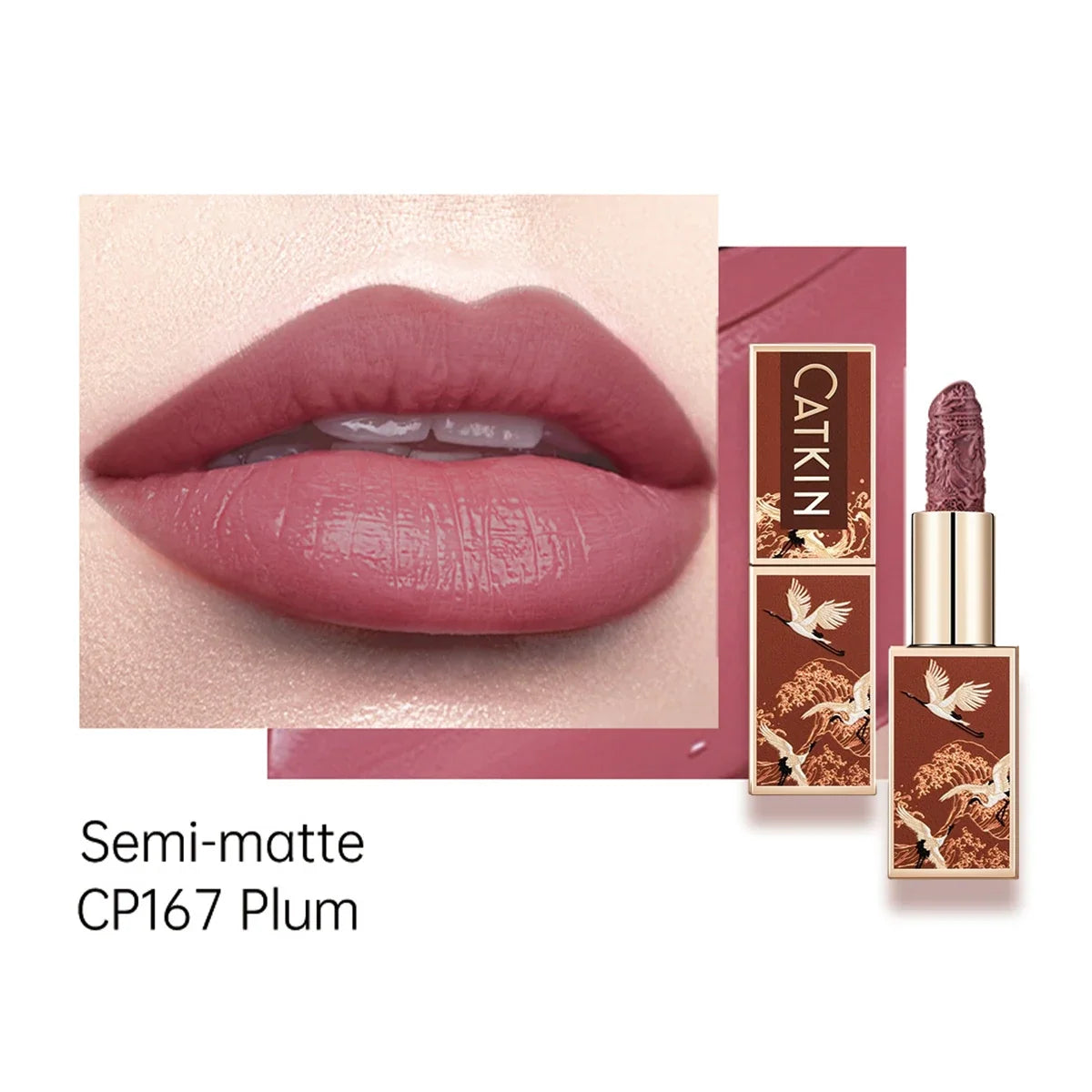 Blushimmer Catkin Velvet Matte Lipstick in a rich, hydrating satin finish with smooth, creamy texture.