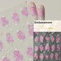 Colorful Cat's Eye 5D gradient European love heart gem and wing nail art stickers by Blushimmer on a clear background.