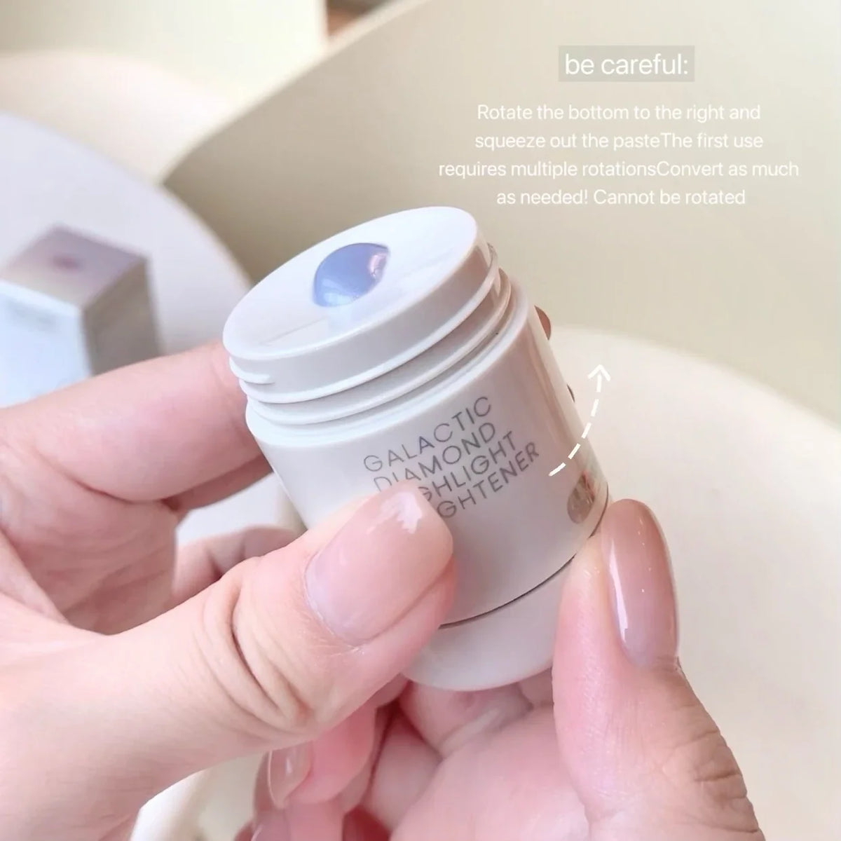 Blushimmer Galaxy Star Diamond Highlighting Liquid with watery radiance and shimmering diamond sheen on a sleek bottle.