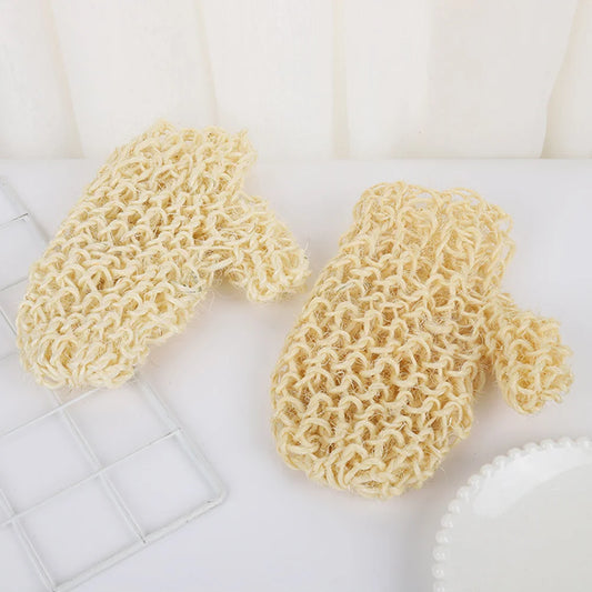 Sisal Bath Gloves Shower Exfoliating Mitts Scrubbers Skin Peeling Washcloths Cleansing Tools Spa Accessories Handmade