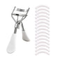 Blushimmer portable eyelash curler with stainless steel design and 15 silicone pads for eyelash extension and curling.