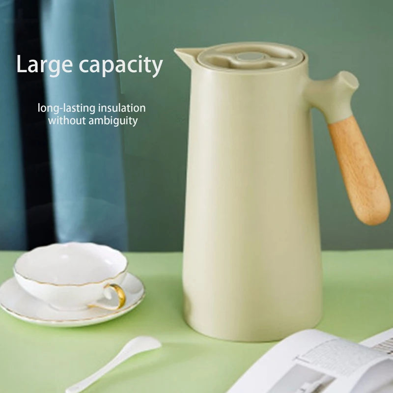 1000ML Large Capacity Thermos Nordic Thermal Insulation Kettle Coffee Thermal Insulation Pot Glass Liner Thermos Hot Water