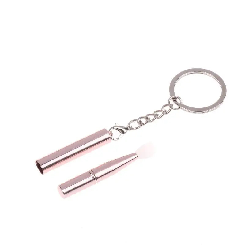 Blushimmer multifunctional silicone lip and eyeshadow brush with cover and keychain, portable and dustproof for precise makeup application
