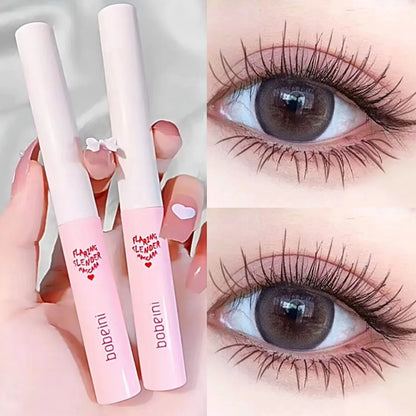 Blushimmer waterproof brown black mascara with ultra-fine brush, silk fibers, long-lasting curl, fast-drying, matte finish on lashes.