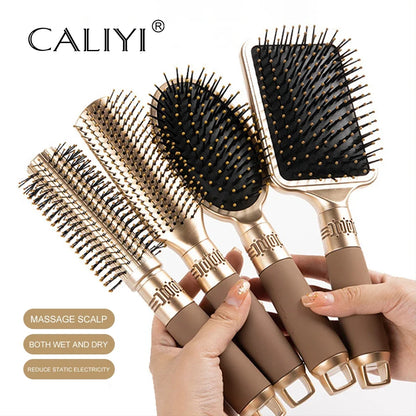 CALIYI Hair Massage Air Cushion Comb Brush Scalp Hairbrush Detangle Anti Static Salon SPA Hairdressing Styling Tool Oval Round