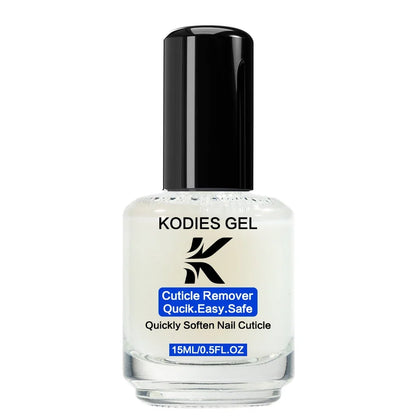Blushimmer KODIES GEL Cuticle Remover 15ML gentle exfoliator and foot cuticle oil softener liquid for manicure repair and nail care.