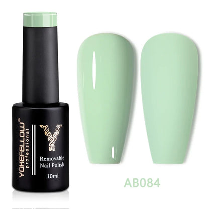 YOKEFELLOW 10ml Blushimmer translucent pink jelly gel nail polish, long-lasting UV soak-off gel varnish with high quality finish