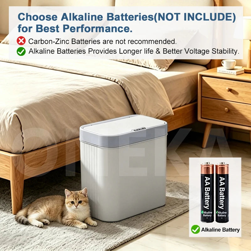 14L Smart Sensor Trash Can, Wall-Mounted with Hook ，Ideal for Bathroom Waste Disposal, Suitable  Bedroom, Kitchen, Living Room