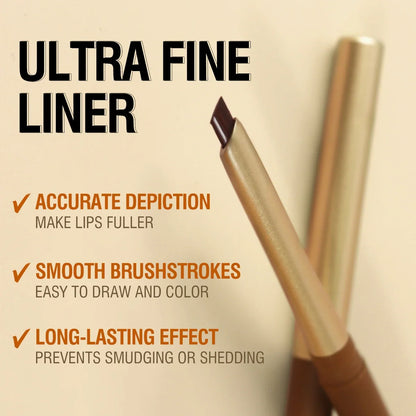 Blushimmer matte 6-color lip liner pencils with bevel tips for lip contouring in nude and brown shades, natural lasting makeup.