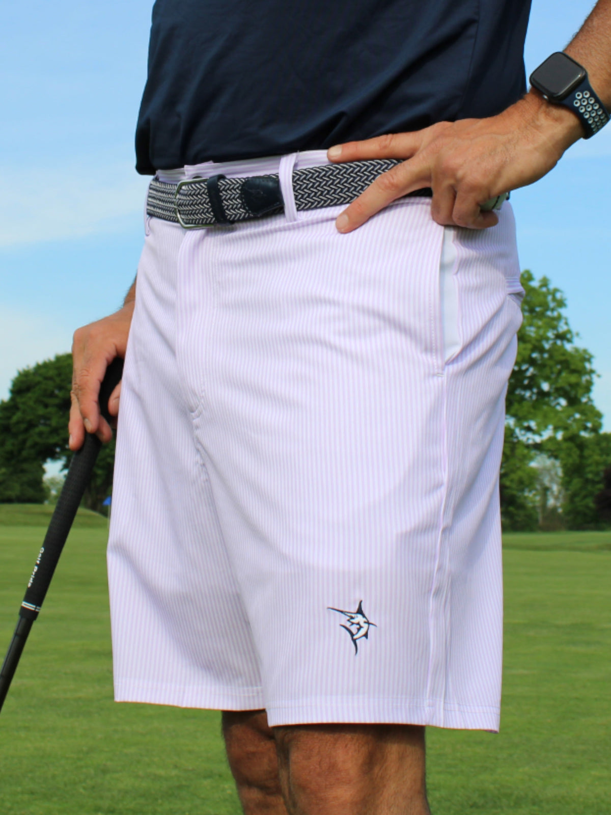 Pink seersucker shorts by White Water Life, Freeport Short Effortless Performance, casual and stylish for warm weather.