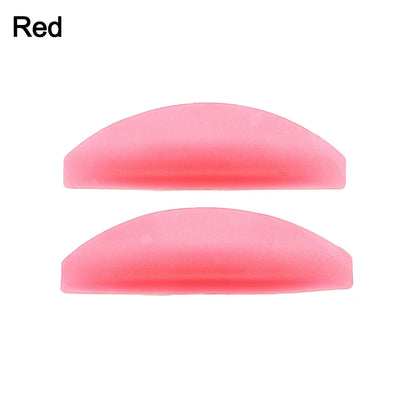 Pair of silicone eyelash perm pads from Blushimmer, 3D lash lifting rods and shields for eyelash curling and makeup application.