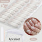 Blushimmer Harunouta 4-piece set of gradient jelly semi-cured gel nail strips with nude pink waterproof designs and a nail lamp.
