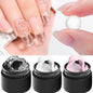 Clear non-stick gel nail extension set with 3D shaping and sculpting features, perfect for DIY UV/LED manicure by Blushimmer.