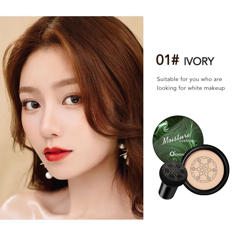 Blushimmer Ocheal BB Cream Air Cushion compact with mushroom-shaped puff, face foundation, concealer, and makeup cream.