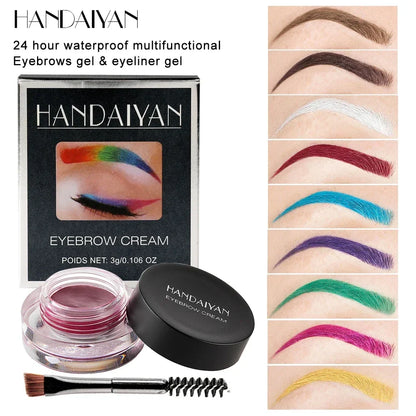 Blushimmer HANDAIYAN colorful eyebrow cream gel with brushes, high pigment, waterproof, long-lasting brow tint and decorative cosmetic.