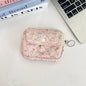 Blushimmer cute cartoon small travel cosmetic bag with lipstick, earphone, and card compartments, ideal for women’s makeup and accessories.