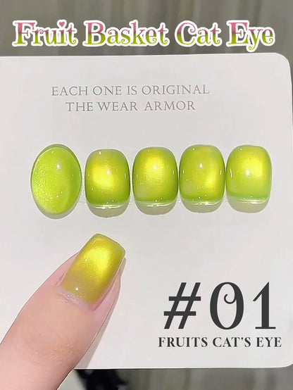 Blushimmer Shaka 1-4pcs ocean bubble cat eye gel nail polish set in blue and green for spring and summer nail designs