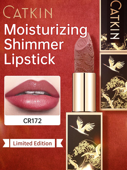 Blushimmer Catkin Velvet Matte Lipstick tube with hydrating satin finish and smooth, creamy texture for long-lasting wear.