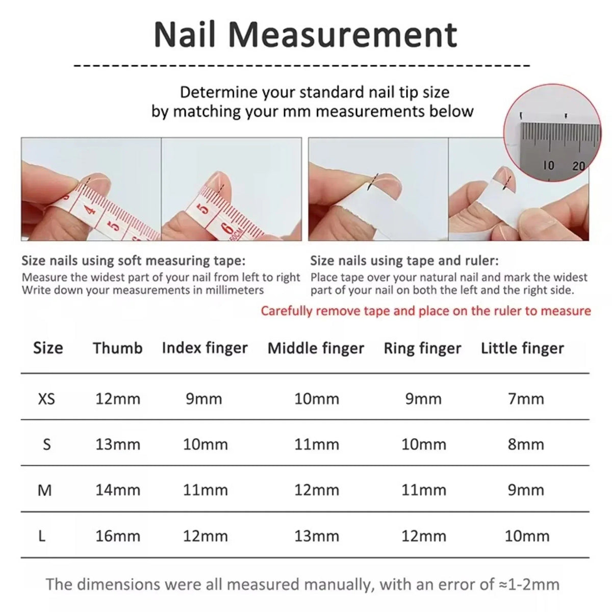 Set of 10 French almond press-on nails by Blushimmer with floral design, reusable false nail tips for women.