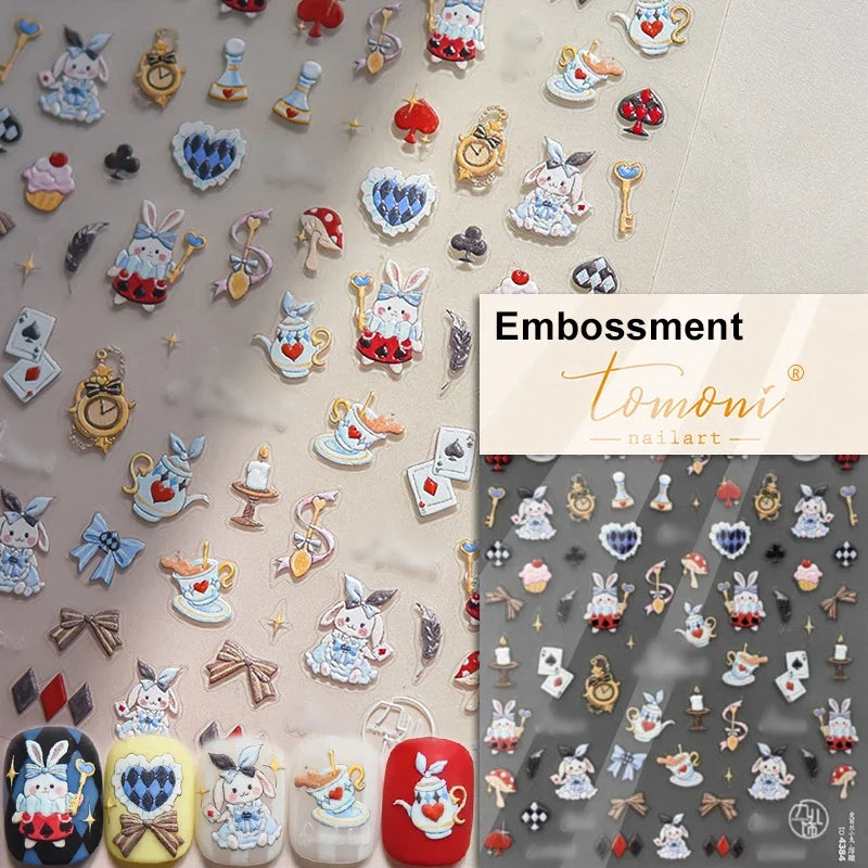 Brown kawaii bear nail art sticker from Blushimmer, self-adhesive cartoon animal decal for DIY nail decoration.