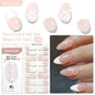 Blushimmer Harunouta 16-strip gradient red marble gel nail strips with gold line for DIY gel polish application on nails.