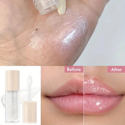 Blushimmer waterproof lip gloss in coral, pink, and skin tones with moisturizing, glittery, long-lasting shine liquid lipstick